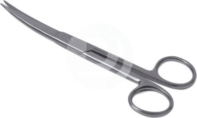 Chirurgische schaar SP/SP gebogen Lengte: 11 cm Medipharchem - RVS - Spitse gebogen punt - Spits / Spits gebogen