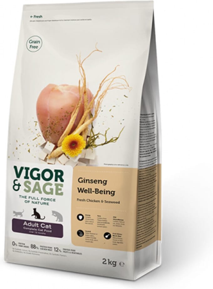 Vigor & Sage Kattenvoer Well-Being Ginseng - 2 kg