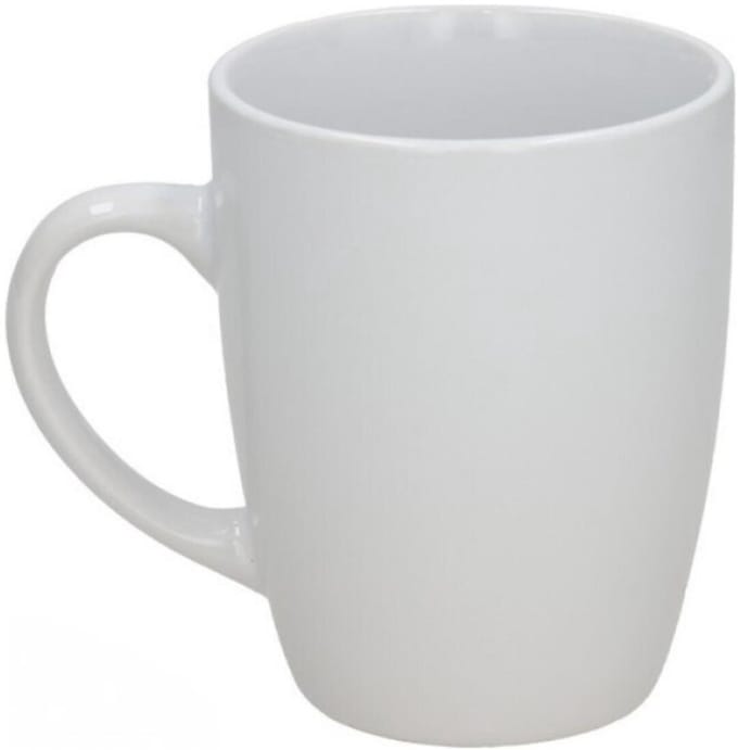 Gerimport Koffie / thee mok Mika - 1x stuks - wit - 360 ml - mokken - keramiek