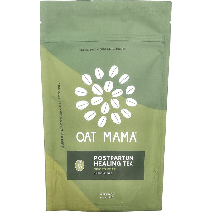 Oat Mama, postpartum healing tea, spicy pear, caffeine-free, 14 tea bags, 32g beige