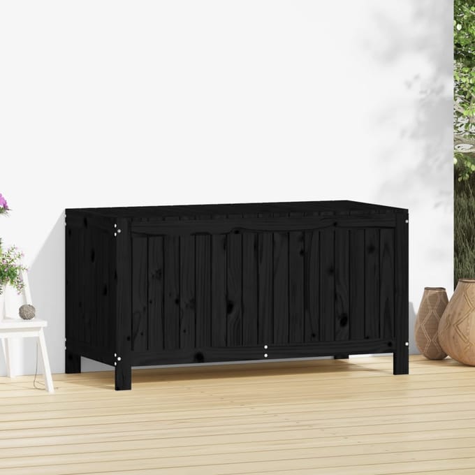 vidaXL - Tuinbox - 121x55x64 - cm - massief - grenenhout - zwart