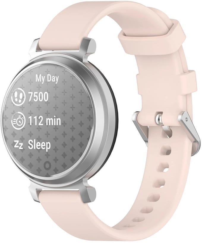 Strap-it Siliconen 'Classic' bandje geschikt voor Garmin Lily 2 / Pebble Round 2 - Licht Roze