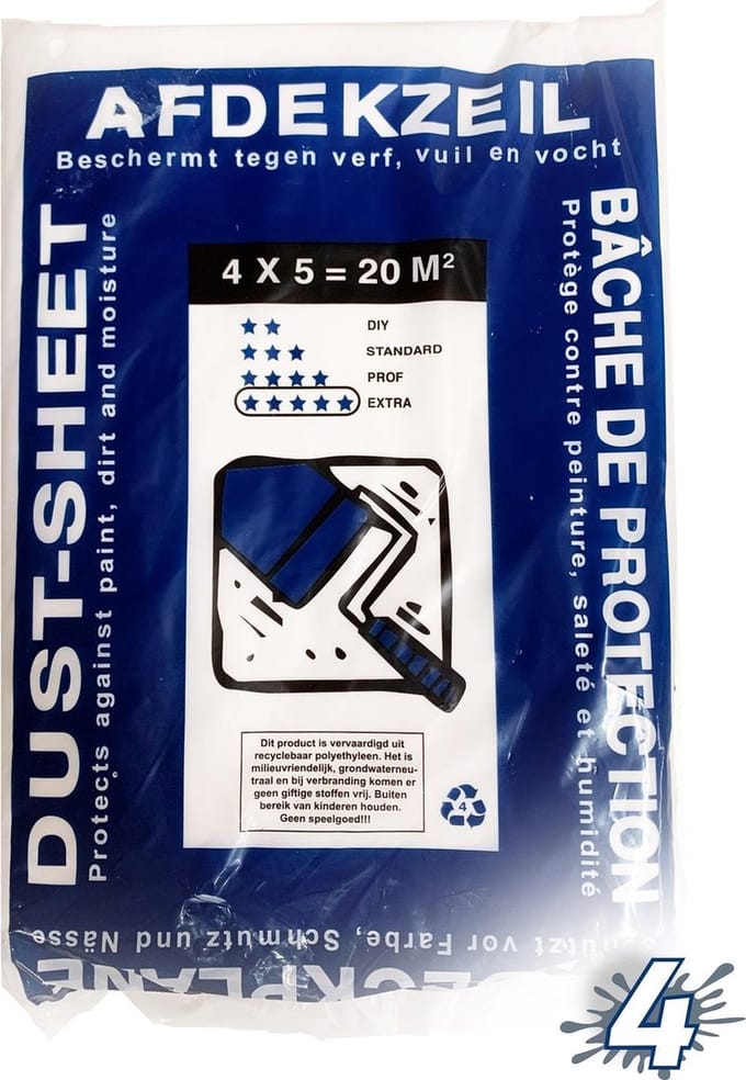 Betra afdekzeil 4 x 5 m LDPE 40mu dik