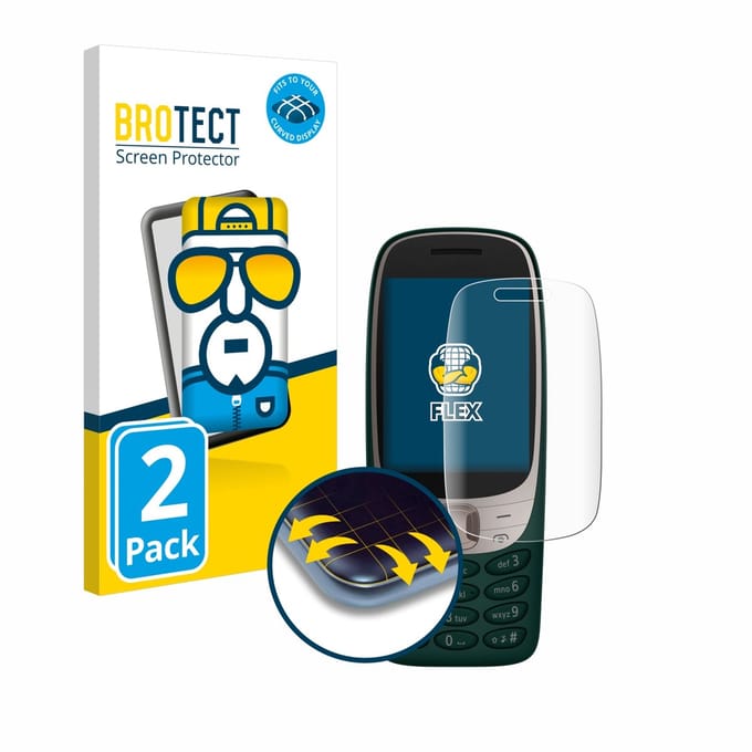 BROTECT - Screenprotector voor Nokia 6310 (2024) - Folie Beschermfolie transparant volledig dekking - 2 Stuks
