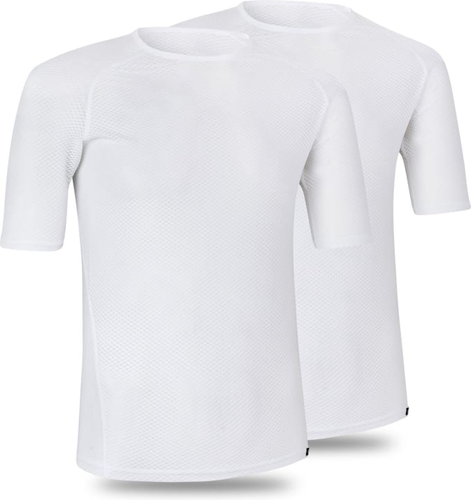 GripGrab - Ultralight Mesh 2PACK Korte Mouw Base Layer Zomer Fiets Ondershirt Polygiene Zweethemd - Wit - Heren - Maat S