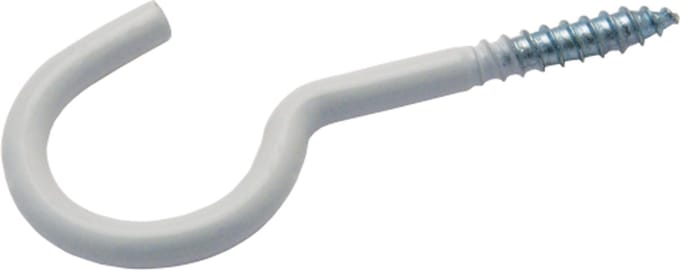 Schroefhaken 2,40 x 16/30 mm – epoxy wit, zak à 5 stuks