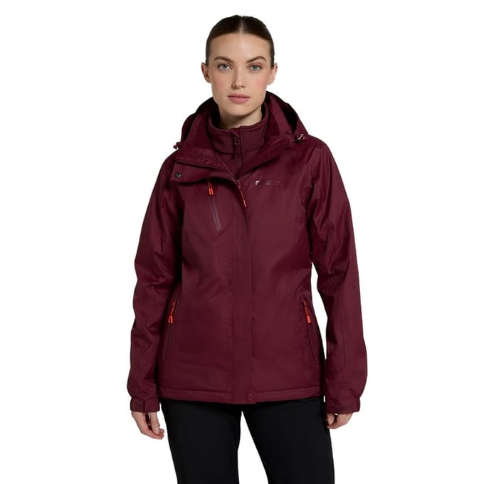 Mountain Warehouse Dames/Dames Bracken Extreme 3 in 1 Waterdichte Jas (Bourgondië)