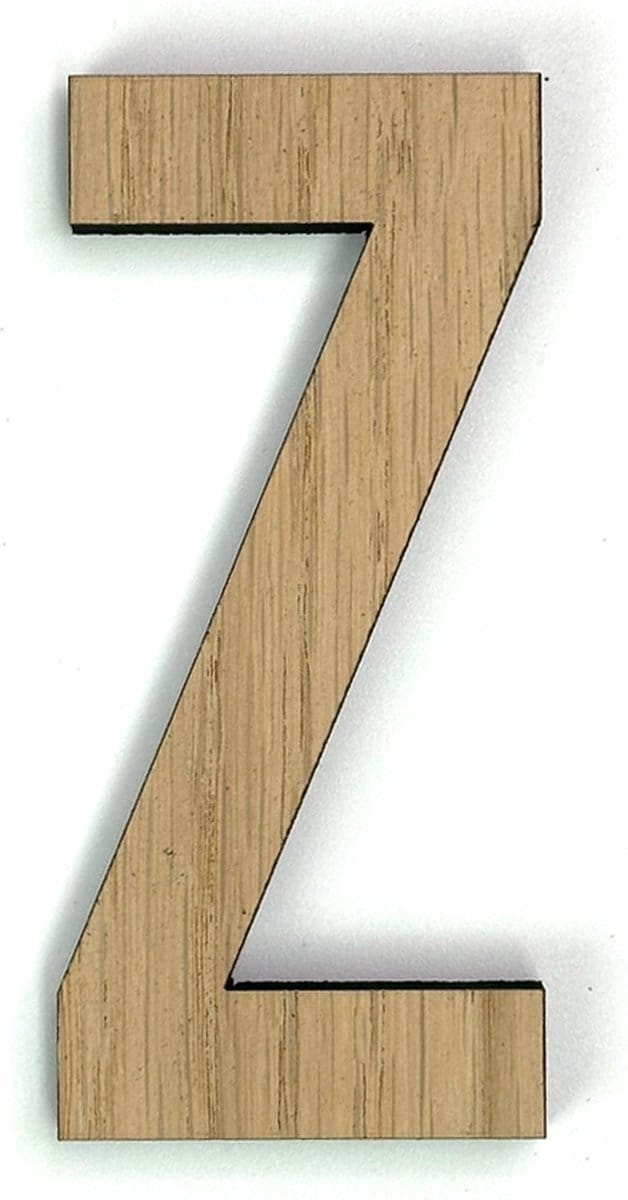 Houten letter Z - 37 cm hoog