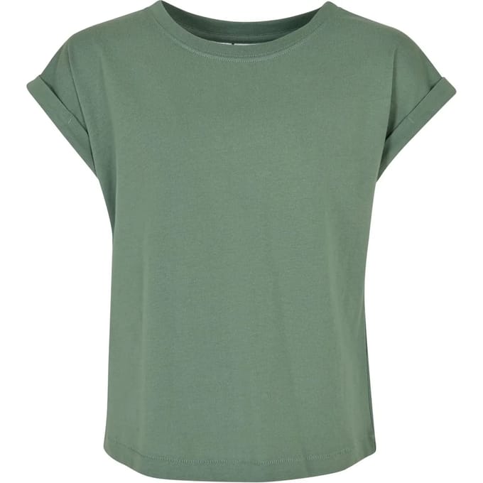 Urban Classics - Organic Extended Shoulder Kinder T-shirt - Kids 122/128 - Groen