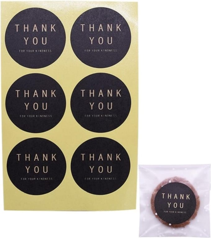 Hiden - Thank You Stickers – Give away – Feestjes- Versiering - 30 stickers
