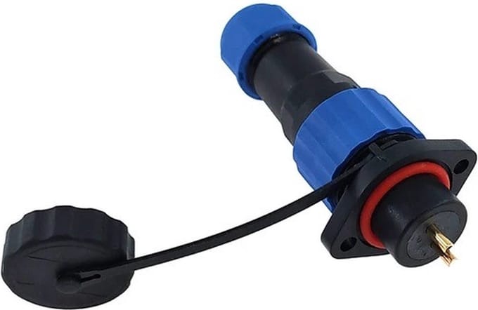Male + chassis connector - waterdichte kabelverbinder - 2 aderig - IP68