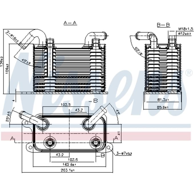 Olie radiator, automatische versnellingsbak NISSENS 90722