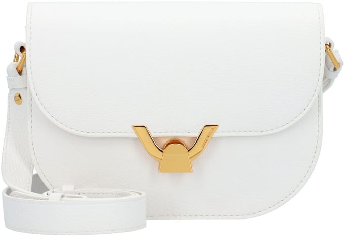 COCCINELLE Leren Schoudertas Dew Crossbody Grained Leather Cuir Terracotta