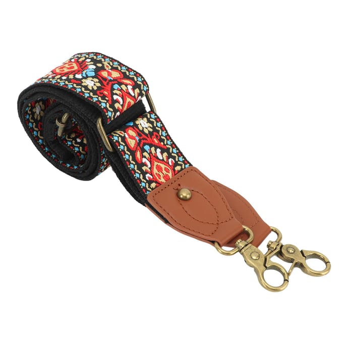 Retro Etnische Stijl Camera Riem Geweven Verdikt Polyester Camera Nek Schouderband Buiten rood