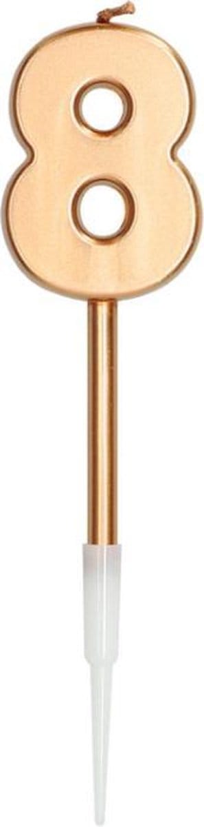 Folat - Verjaardagskaars 8 Brons Metallic