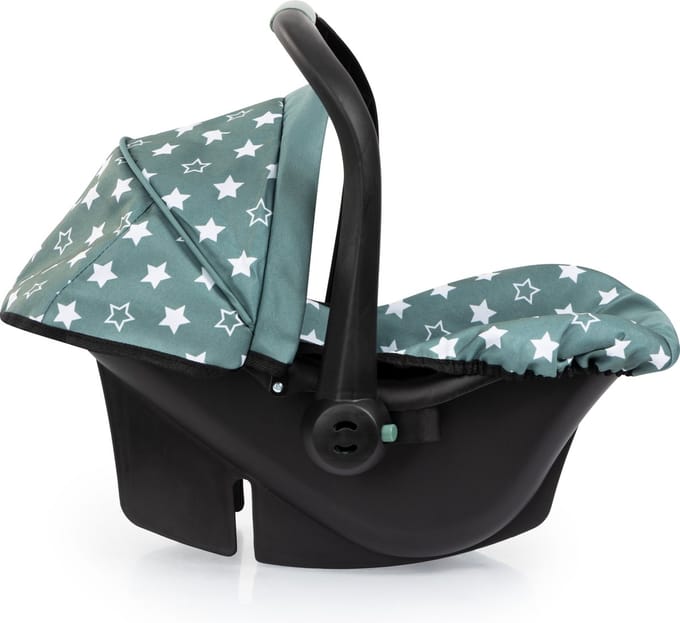 Bayer Design Deluxe Car Seat with Canopy for Dolls - Green w/ Stars