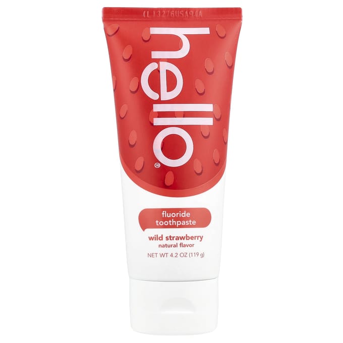 Hello, Kids, Fluoride Toothpaste, Ages 2+, Raspberry, 119 g (4.2 oz) red