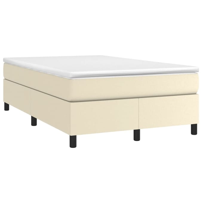 vidaXL - Boxspring - bed - kunstleer - crèmekleurig - 120x200 - cm