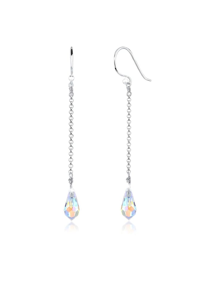 Elli - Oorbellen - Ohrhänger Tropfen Kristalle 925 Silber - Dames