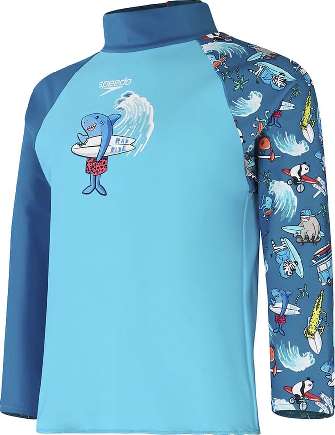 Speedo long sleeve pr rash top in de kleur blauw.