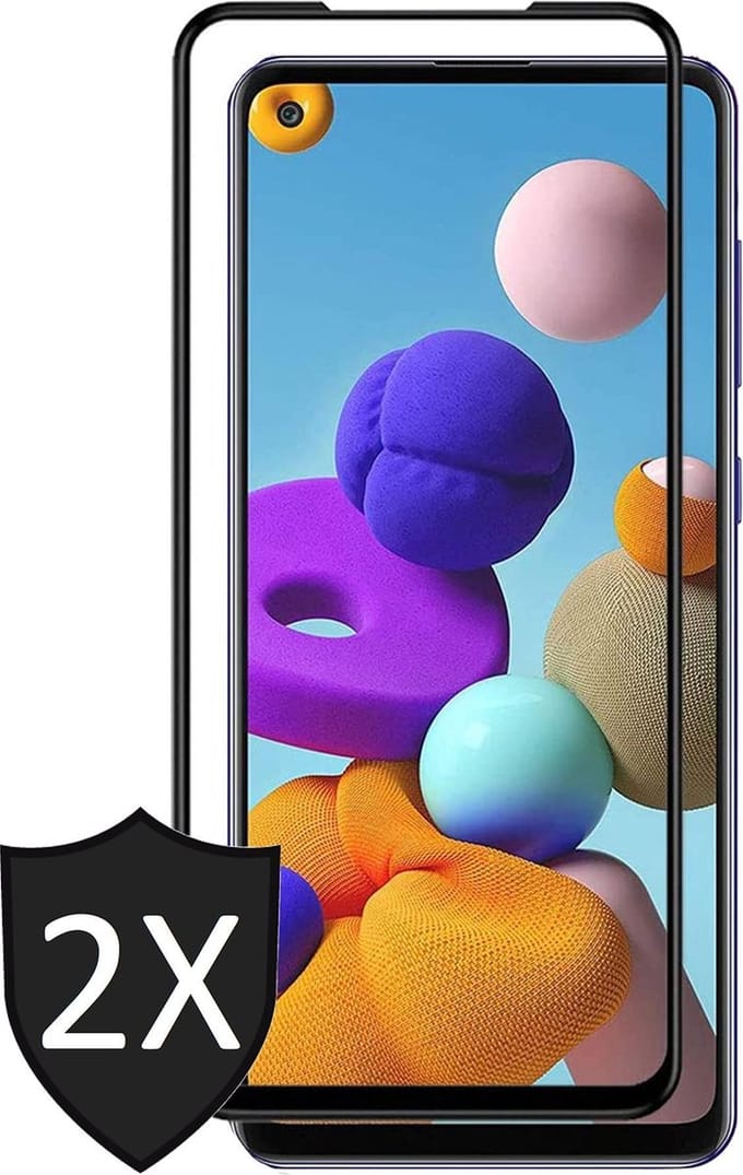 Screenprotector geschikt voor Samsung A21s - 2x FullGuard Glas Screen Protector