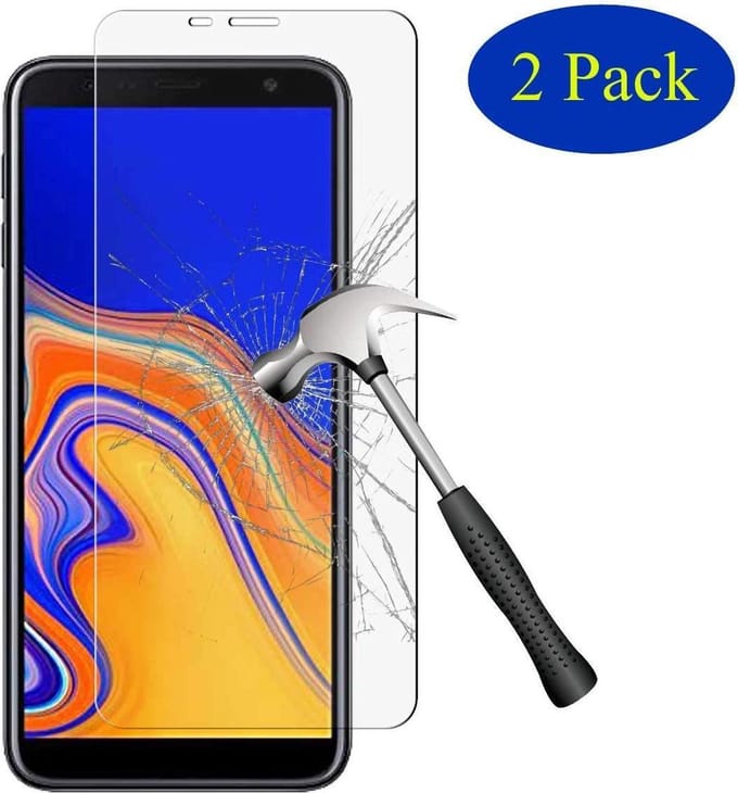 2x Screenprotector Tempered Glass Glazen Gehard Screen Protector 2.5D 9H (0.3mm) - Glasplaatje Geschikt voor: Samsung Galaxy J4 2018