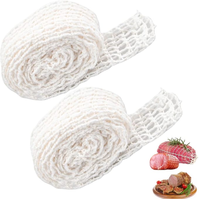 Dailygoods- Vleesnet Set van 2 - Hittebestendig - Polyester - 4,5 cm x 3 m - Kookaccessoires - Vaatwasmachinebestendig - Braadnet