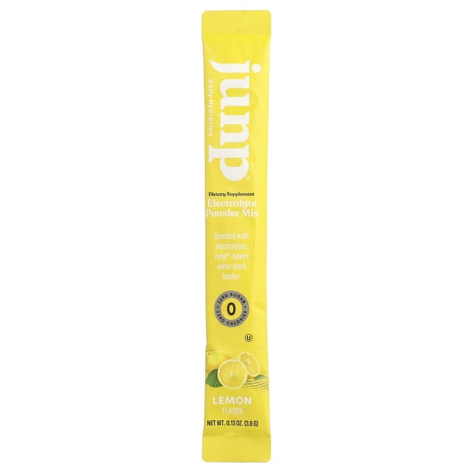 JUNP Hydratatie, Elektrolyten Poedermix, Citroen, 5 Stick Packs, 3.6g (0,13 oz) Elk