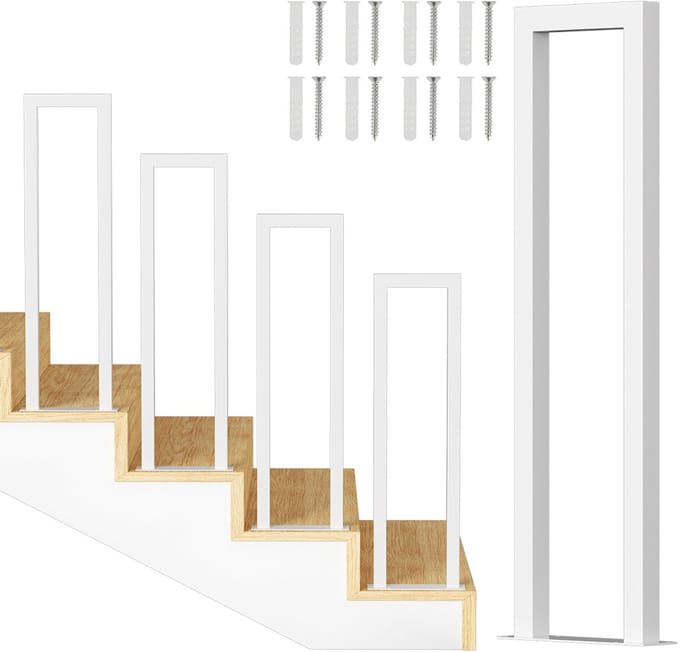 U-vorm Leuning 100cm Ijzer Leuning Buiten & Binnen Trap Leuning Trap Balkon Balustrade Wit
