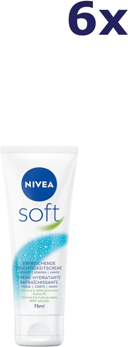 6x Nivea Crème Soft 75ml Tube