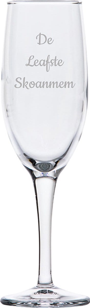 Gegraveerde Champagneglas 16,5cl De Leafste Skoanmem