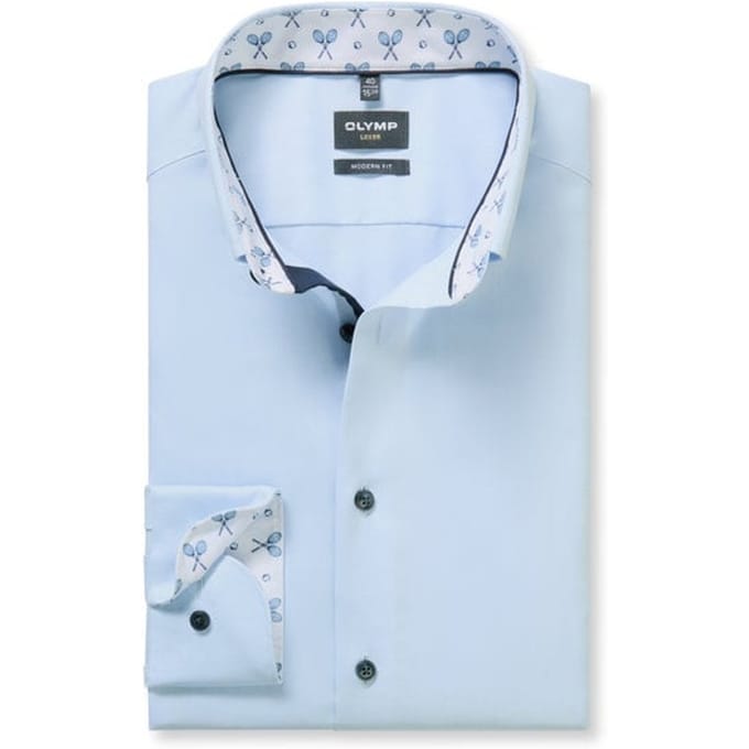 OLYMP Luxor Overhemd, Modern Fit, Button-down, Lichtblauw