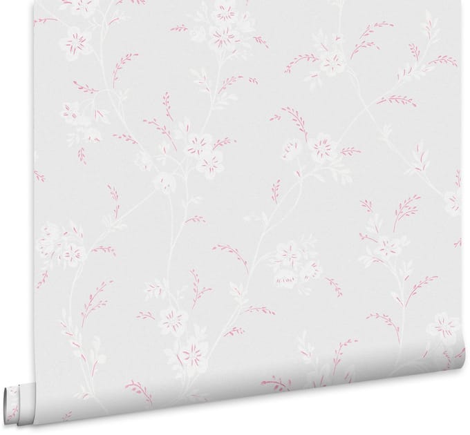 Laura Ashley Eva Floral Behang - Bloemen - 10mx52cm - Grijs