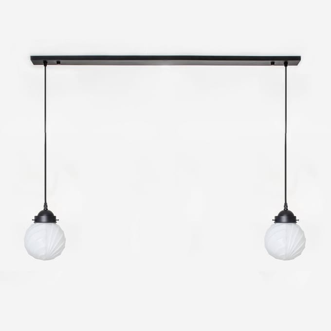 2 x Swingbulb lampen aan plafondbalk Moonlight - Art Deco Trade