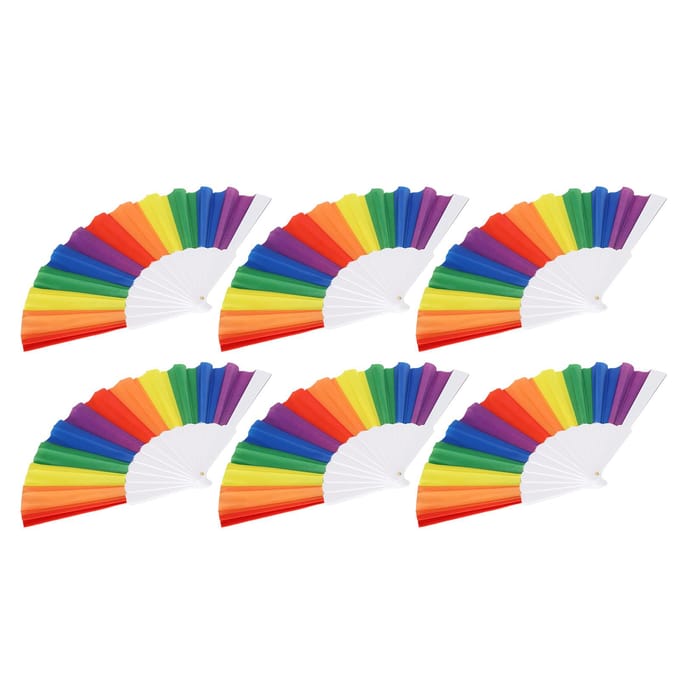 6pcs Éventail Pliant Éventail à Main Accessoire Décoration Ornement pour Mariage Danse Spectacle multi