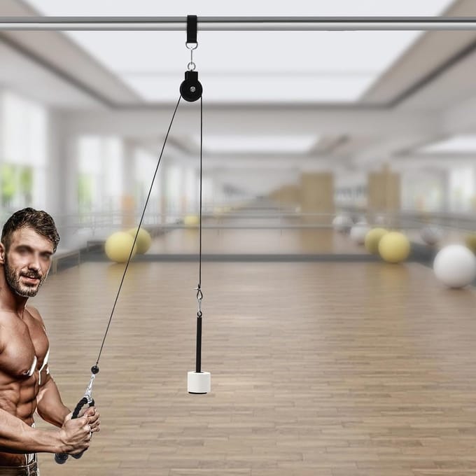 Fitness Pull Rope - Gym Kabel - Kracht Training - Stille Lagers - 220 kg Capaciteit - Zwart