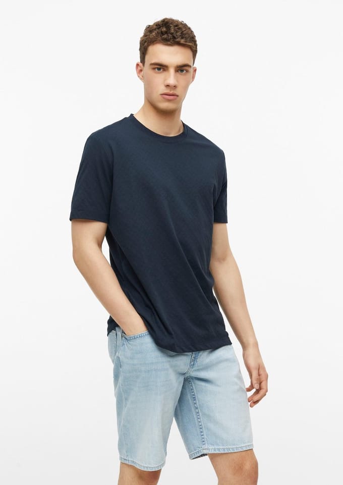s.Oliver - male - T-shirt met jacquardstructuur