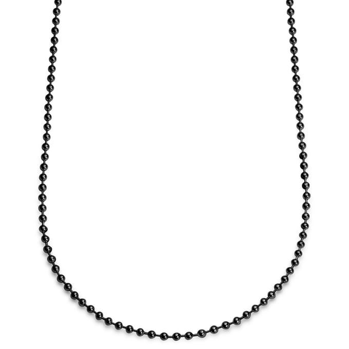 Essentials | 4 mm Gunmetal Zwarte Ketting met Bolletjes Schakels