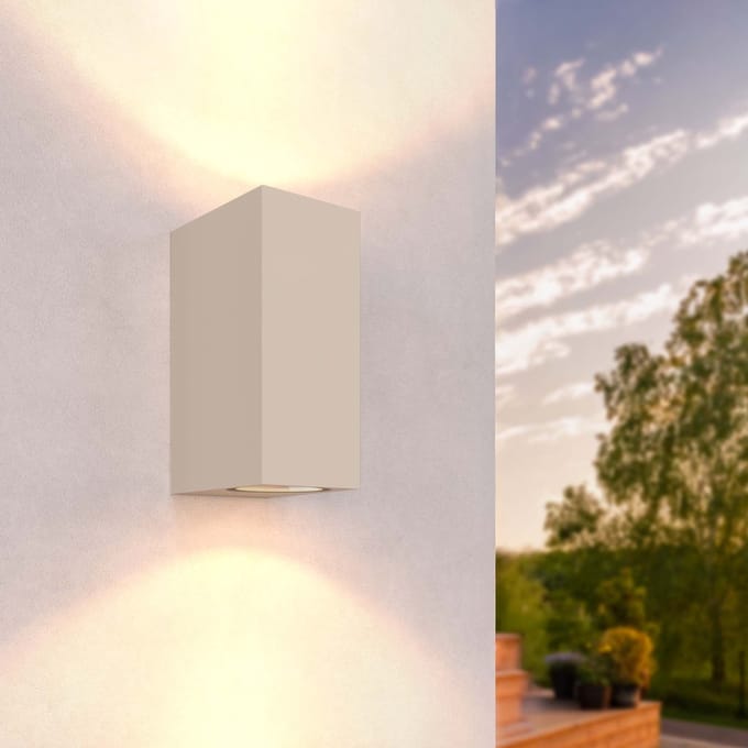 Ledvion - Wandlamp Buiten Cube, Beige, GU10 Fitting
