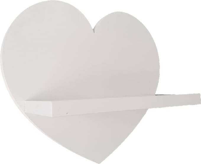 Moliland Prestige Serie - Houten Wandplank - Hartvormig - Wit - 18mm MDF
