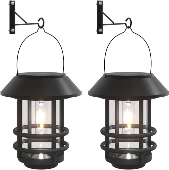 Set van 2 Solar Buitenwandlampen - LED Tuinverlichting op Zonne-Energie