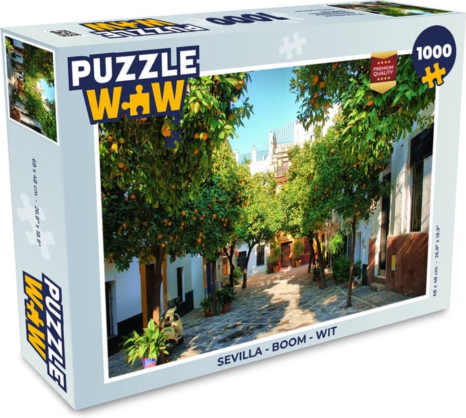 Puzzel Sevilla - Boom - Wit - Legpuzzel - Puzzel 1000 stukjes volwassenen