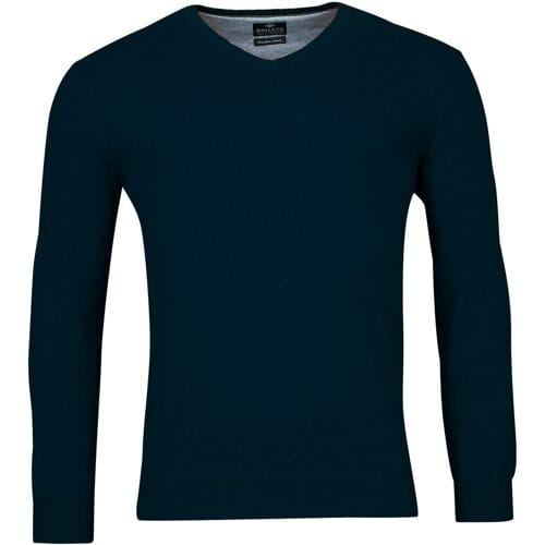 Baileys Trui Uni V-Neck Cotton Single Knit Dark Blue / male