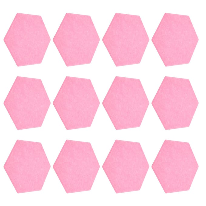 12 Pièces Panneau d'Absorption Sonore Hexagone Adhésif Panneaux Acoustiques Cales Mur Enceinte Insonorisée Rose