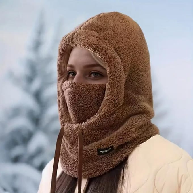 Dames Winter Warme Oorwarmers Nekbedekking Fleece Winddicht Masker zwart