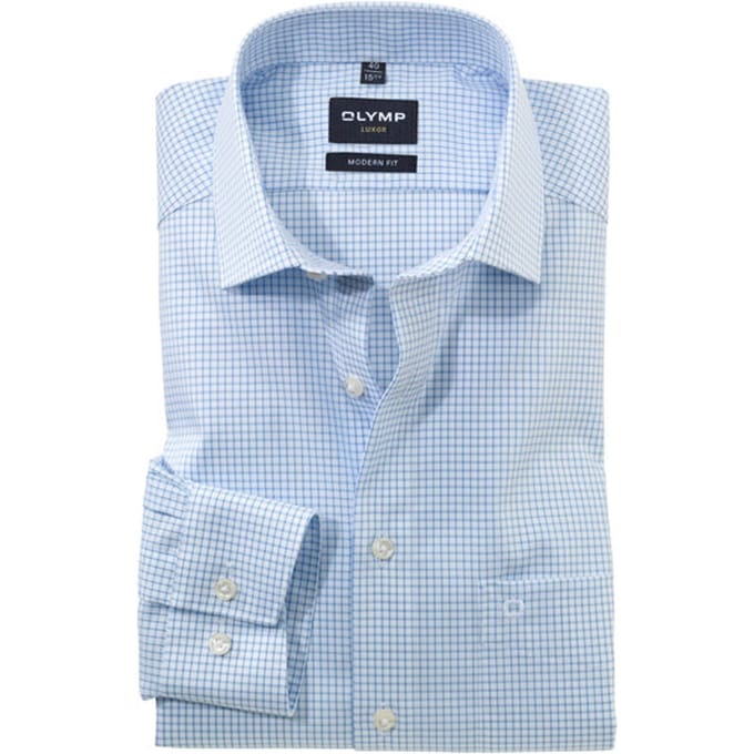 OLYMP Luxor Overhemd, Modern Fit, Global Kent, Bleu