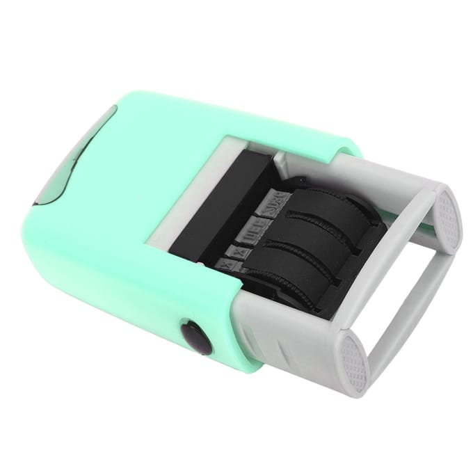Tampon dateur anglais 25x2,8 mm Transparent pour estampage à séchage rapide Dateur réglable pour étude, travail, vie white