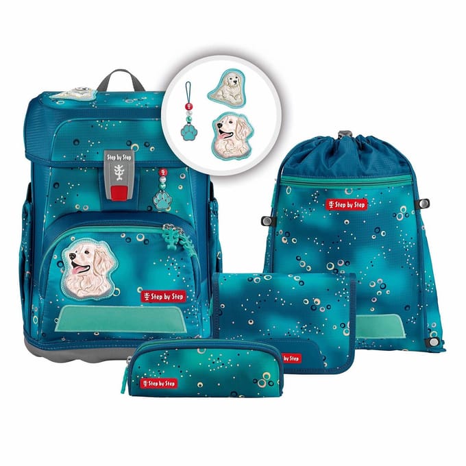 Step by Step Schooltas Cloud Schulranzen-Set 5-delig Dog Basty Turquoise