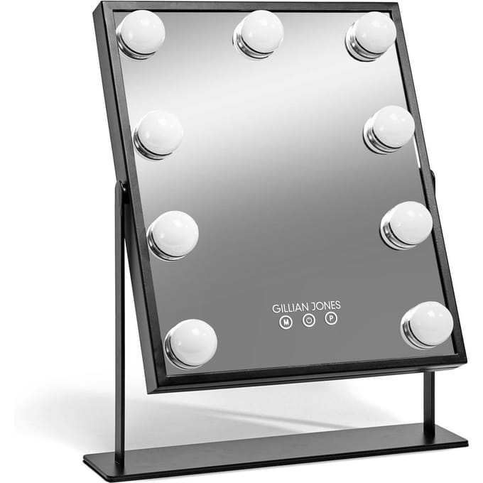 Gillian Jones Makeup Artist Mirror w. 9 strong LED bulb - Black