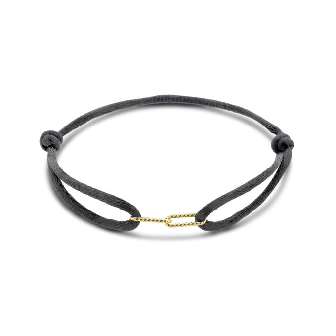 goud met rubber/nylon/leer armband satijn 4700297